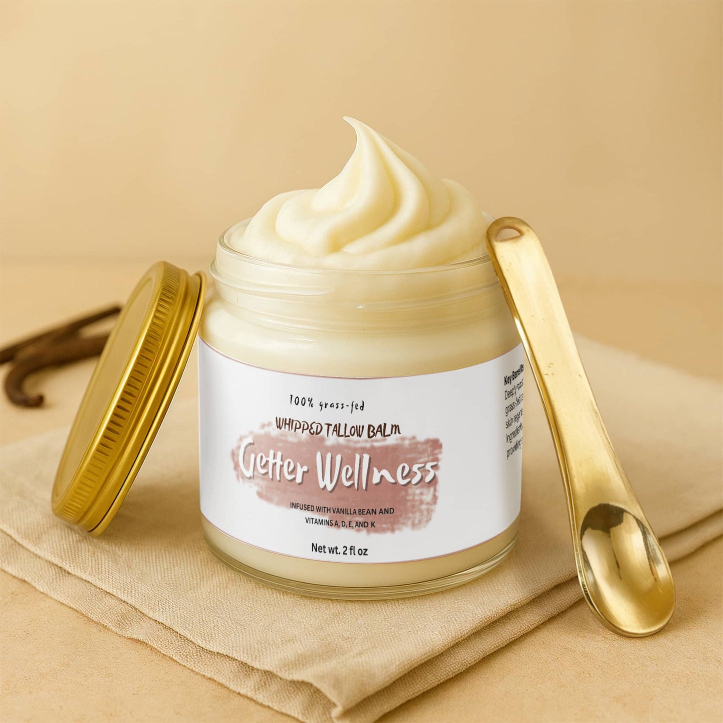 Whipped Grass-Fed Tallow Balm with Vanilla Bean