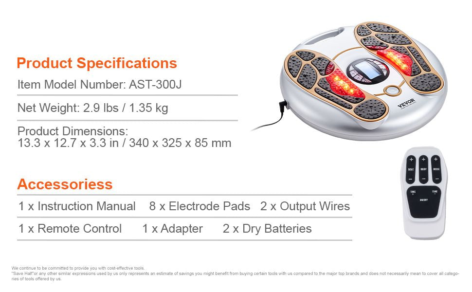 EMS & TENS Foot Massager 25 Modes